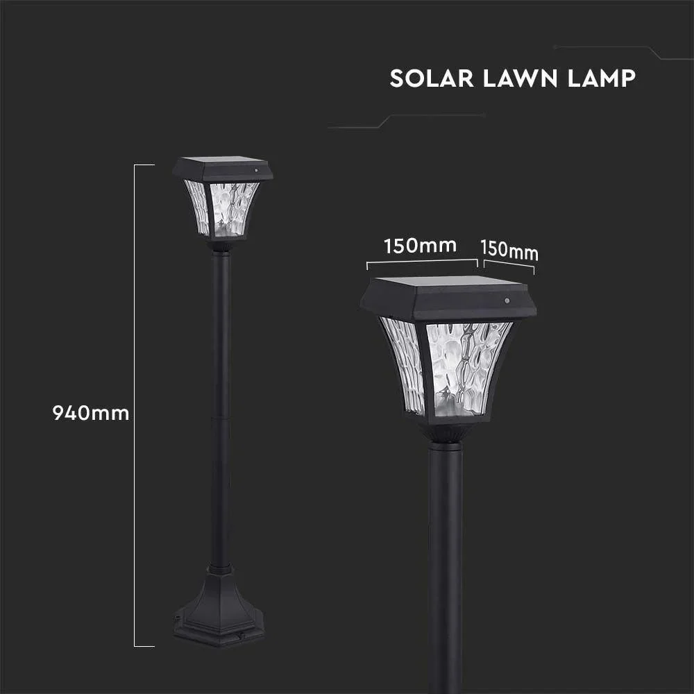 VT-984 Valencia Solar-Gartenpfosten Solar-LED-Lampe - 3 Lichtfarben - 7