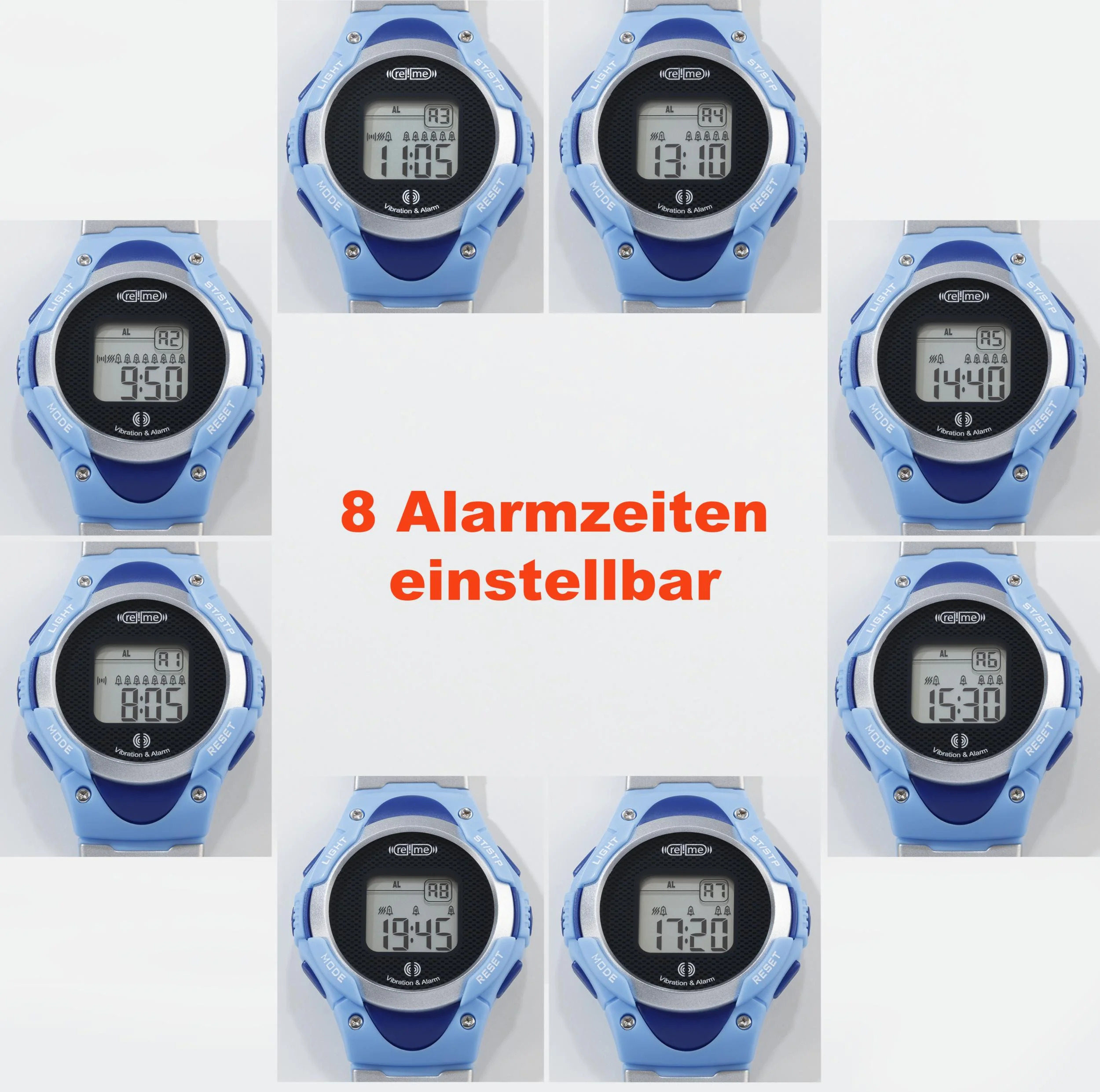 Armbanduhr, mit 8-fach Alarm, Stoppuhr und Count-Down-Funktion (Kurzzeitwecker) - 7