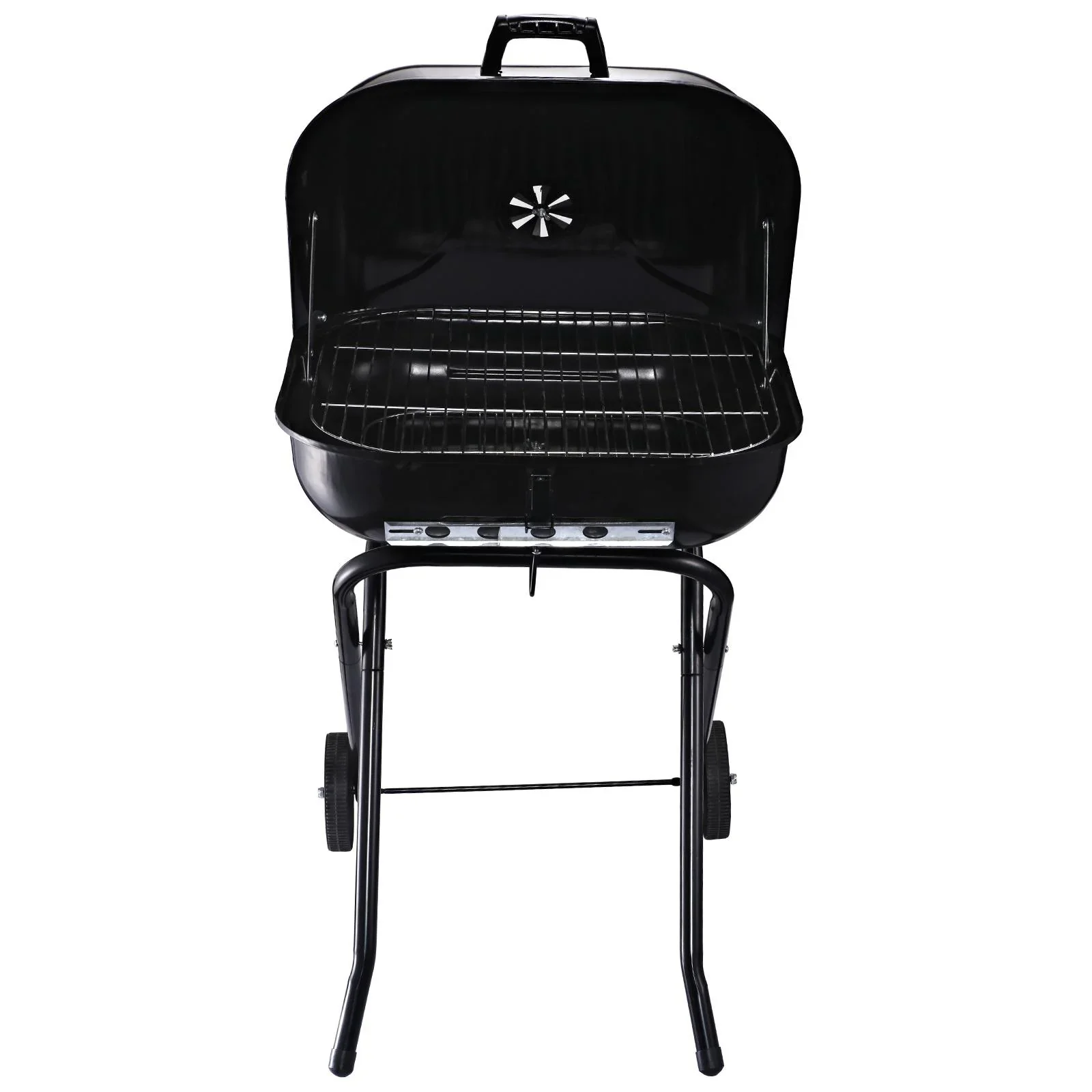 Holzkohlegrill mit Rädern, Grillwagen, Metall, schwarz - 5