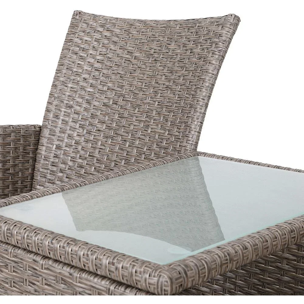 Gartenbank / Love Bench mit Box / Tisch mit Sitzkissen 143x64x87cm - Grau - 3
