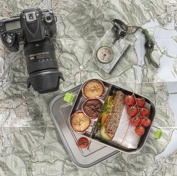 Hochwertige langlebige Edelstahl Lunchbox/Brotdose 1,4L inklusive Trennwand / auslaufsichere Frischhaltedose / Bento Box - 0