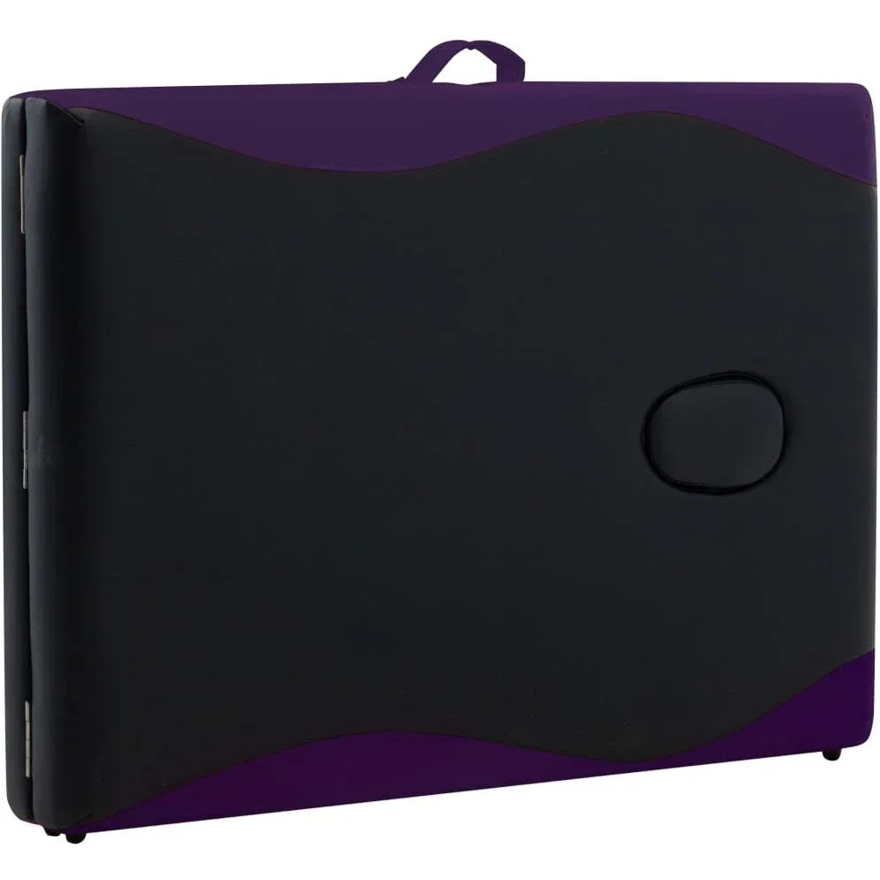 Klappbarer Massagetisch 2 Zonen Aluminium schwarz und lila - 3