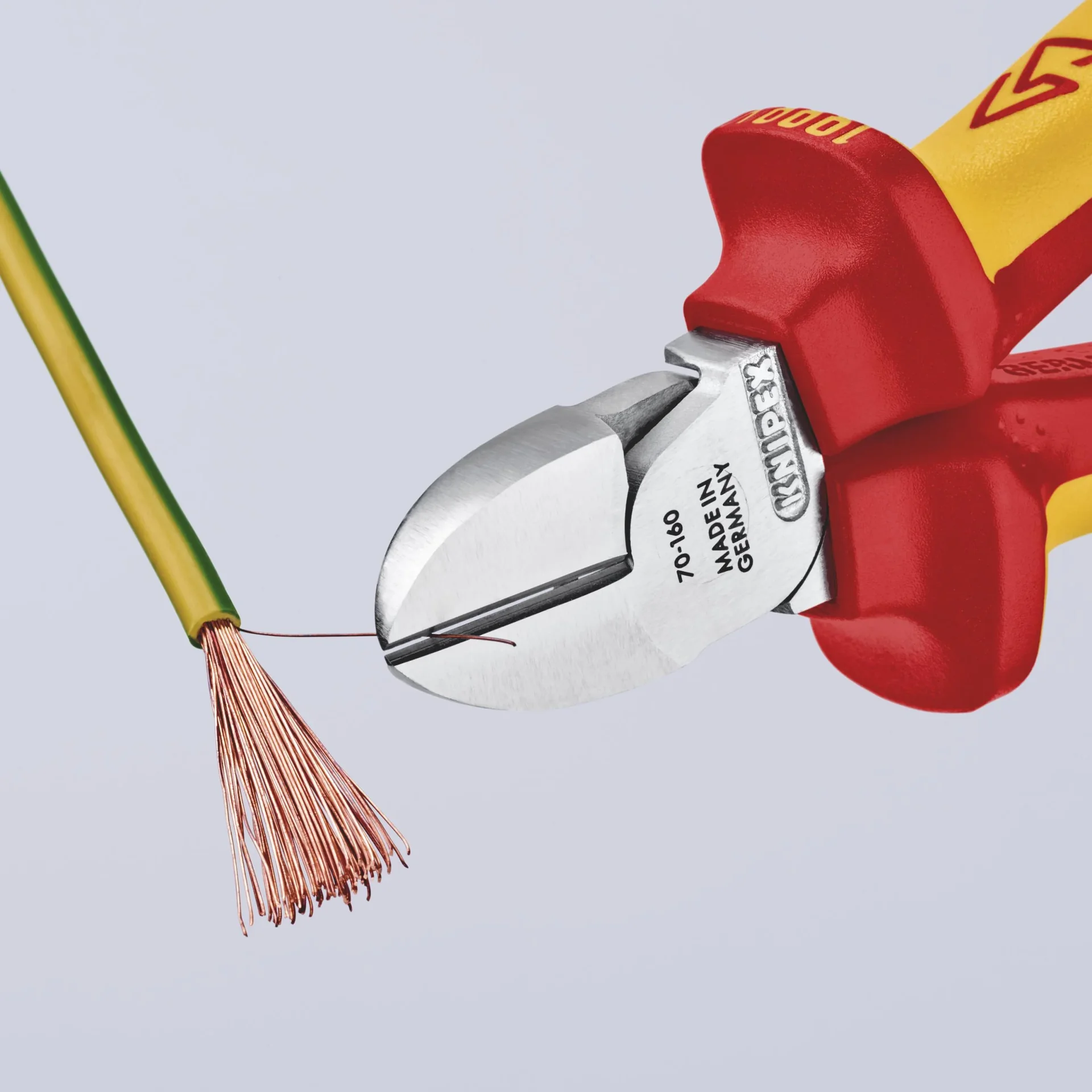 Seitenschneider isoliert mit Mehrkomponenten-Hüllen verchromt 160 mm Schneide mit Facette - 1