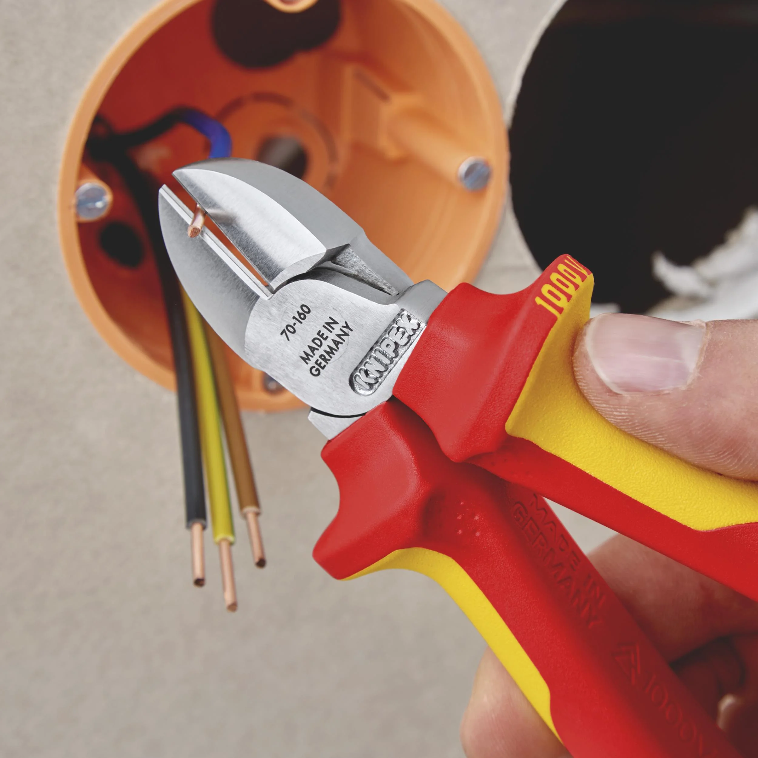 Seitenschneider isoliert mit Mehrkomponenten-Hüllen verchromt 160 mm Schneide mit Facette - 6