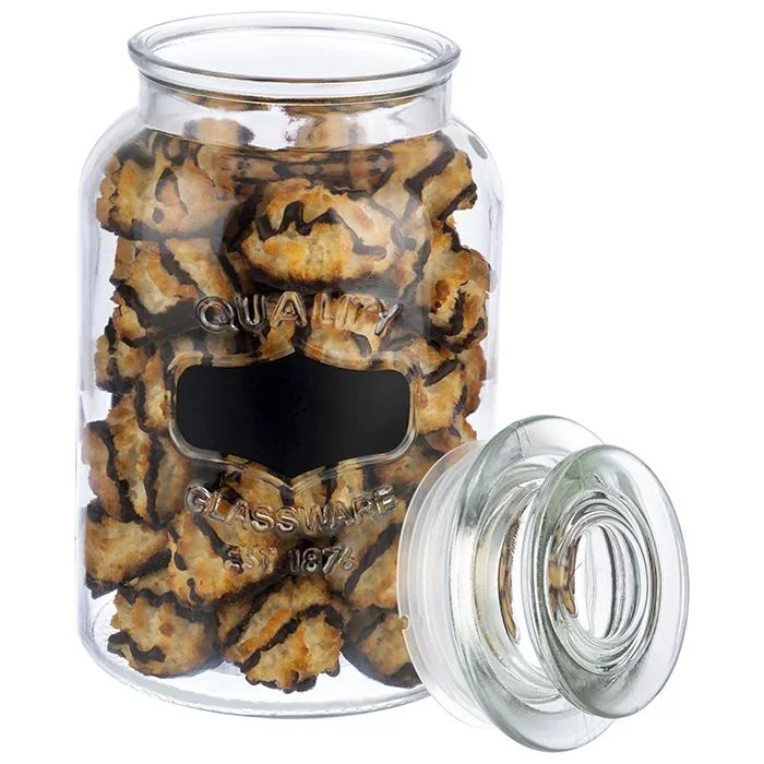 Vorratsglas mit Beschriftungsfeld - Glasbehälter mit 1,5 L - 3