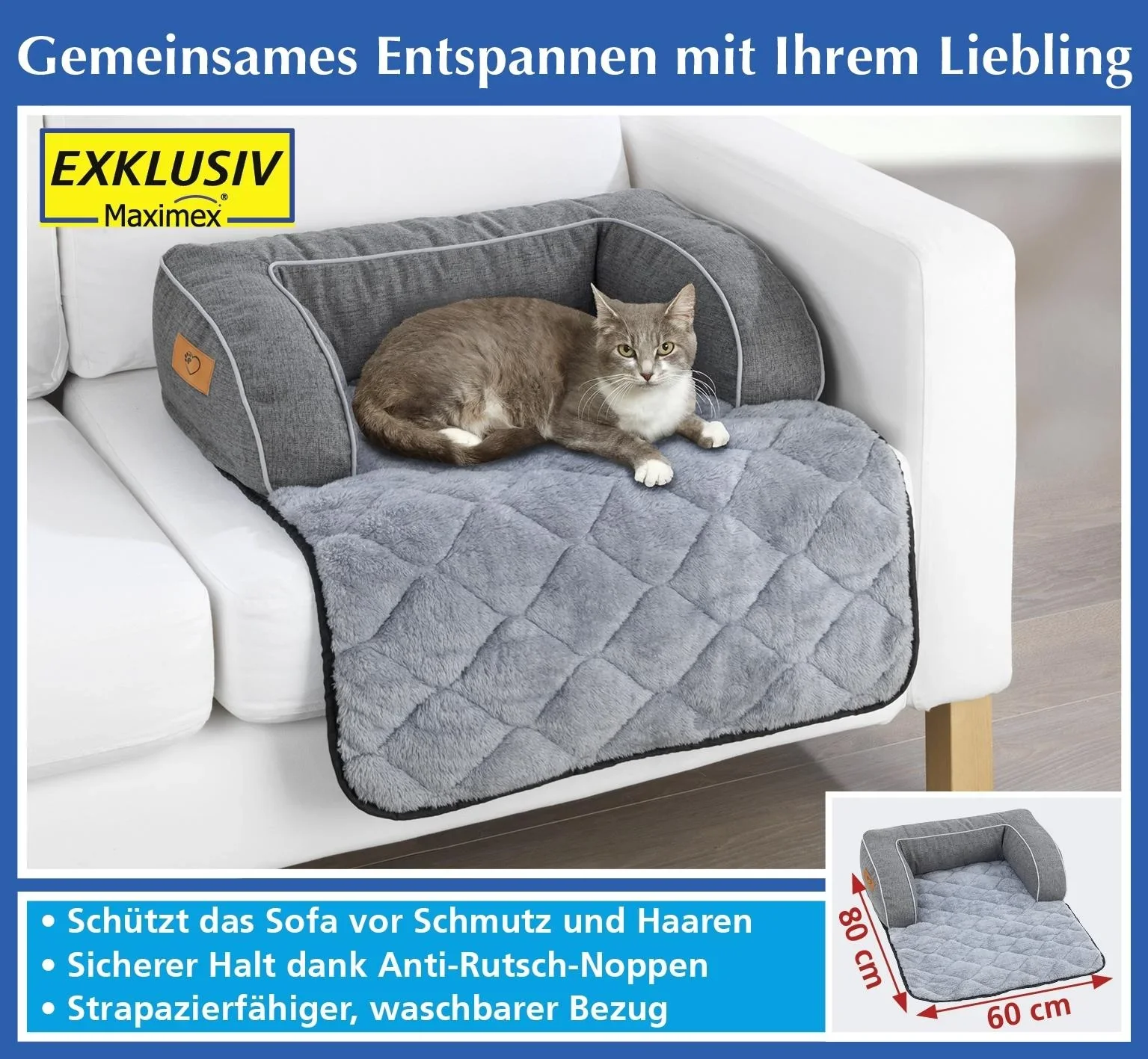 Couch in Couch "Premium", Anthrazit, Größe S, 60 x 80 cm - 8