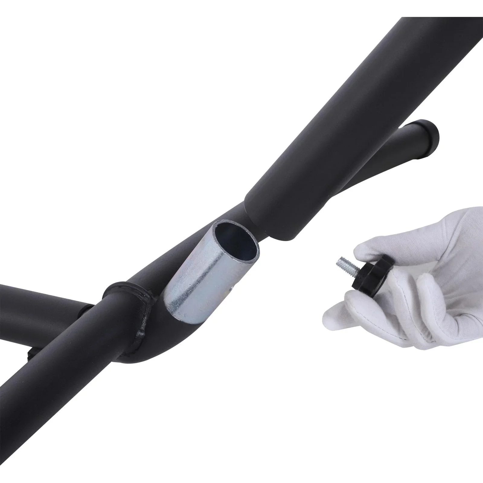 Hängemattengestell für Hängematte Hängemattenständer mit Hacken Garten Strand Metall 280x120x110cm bis 150kg - 0