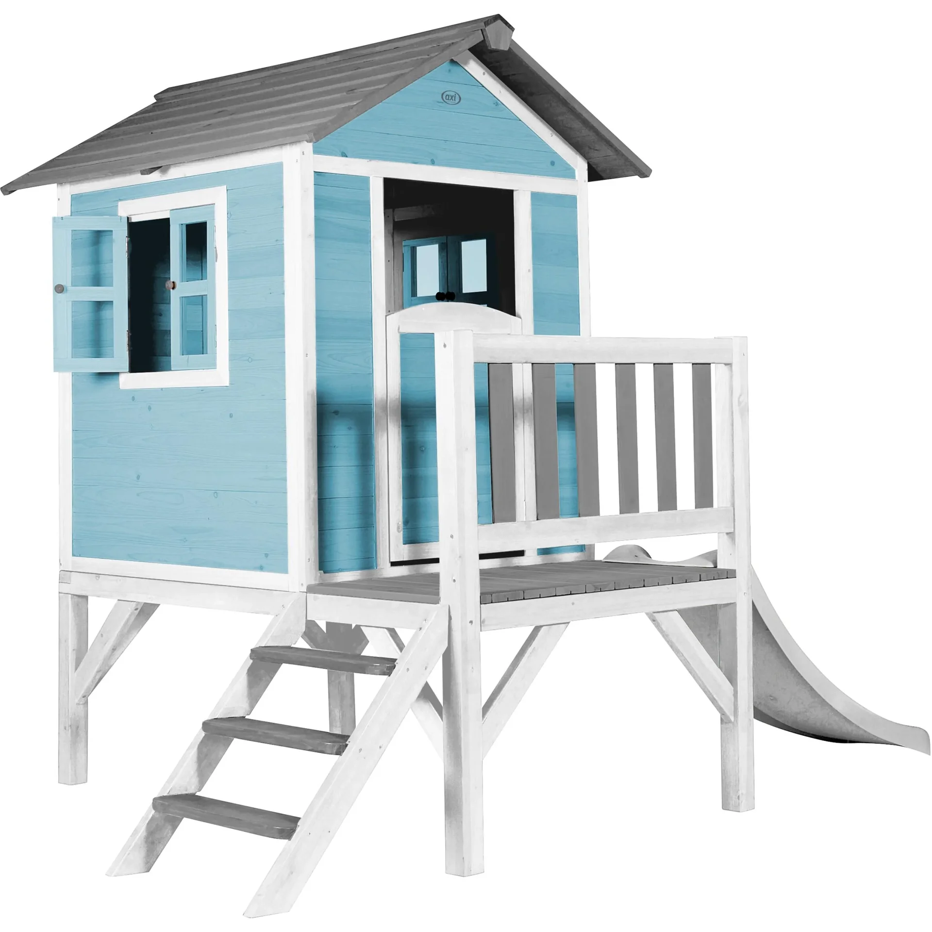 Lodge XL Spielhaus Karibisches Blau - Weiße Rutsche - 2