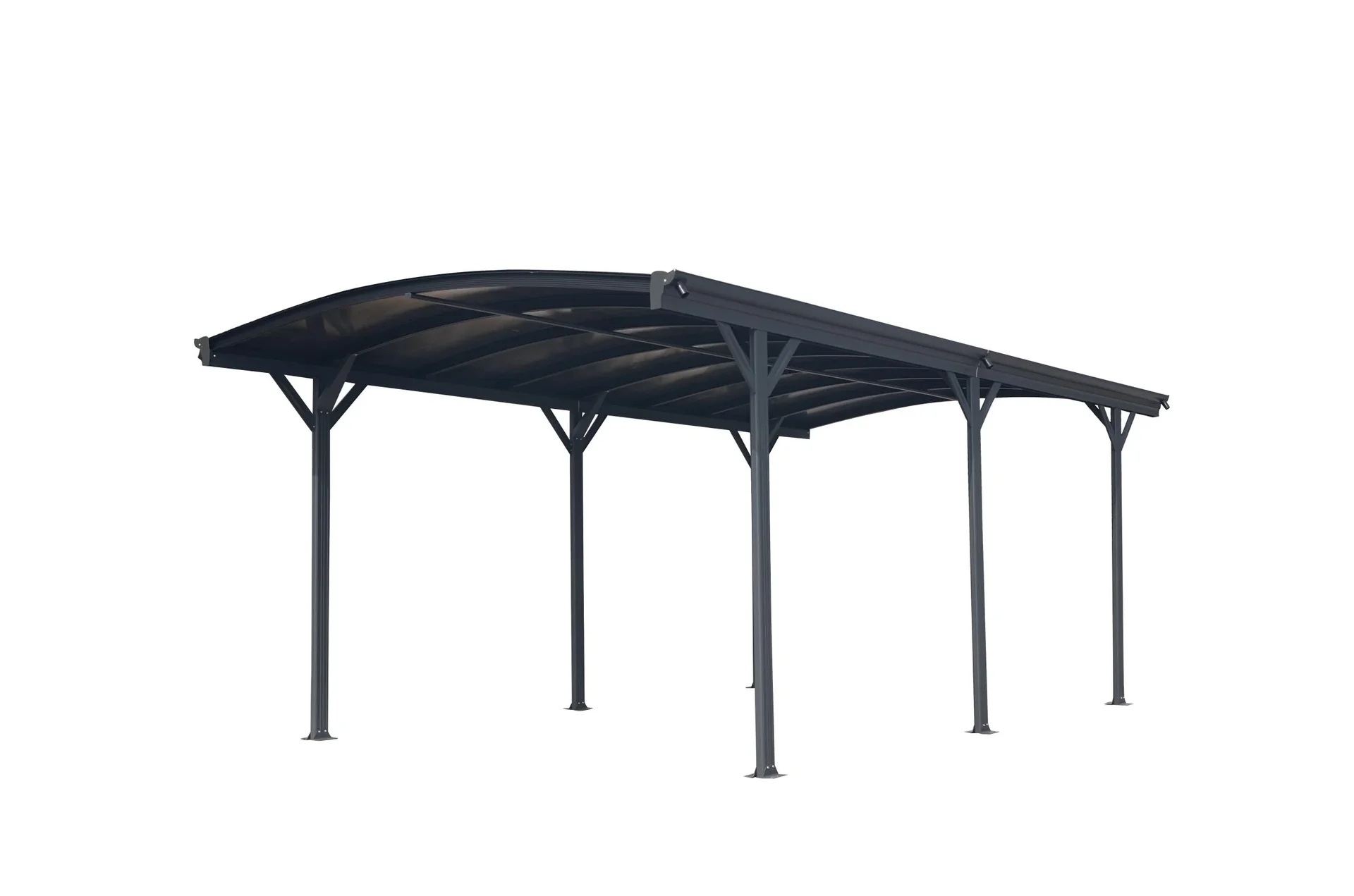 Aluminium Rundbogen Carport und Überdachung anthrazit, 576x300x220 cm - 3