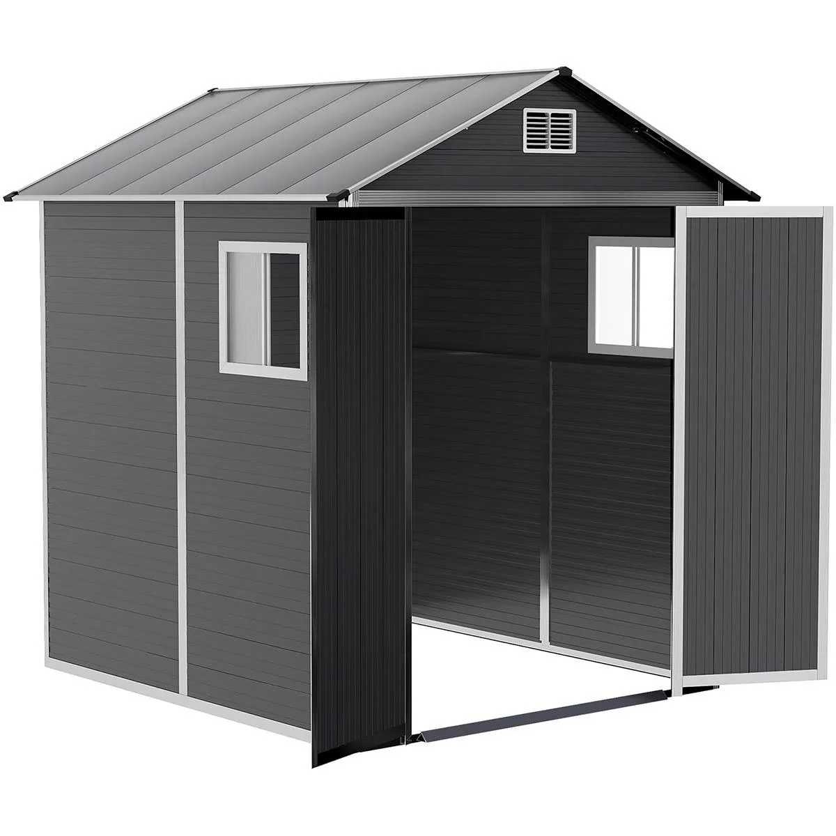Gartenhaus mit Fenster und Schloss - Grau 186 x 183,5 x 218 cm - 0