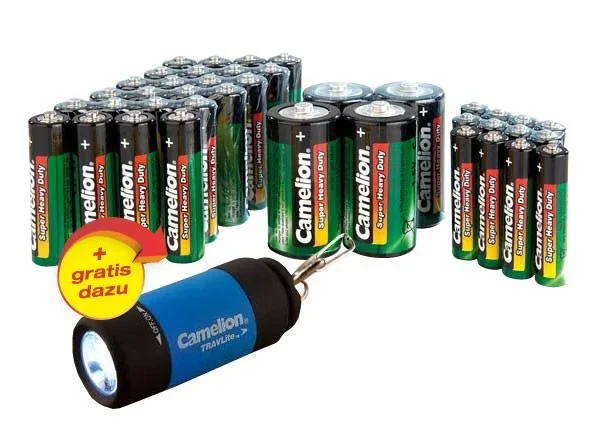 Zink-Kohle Batterie Sparpack 40-teilig mit LED Taschenlampe - 6
