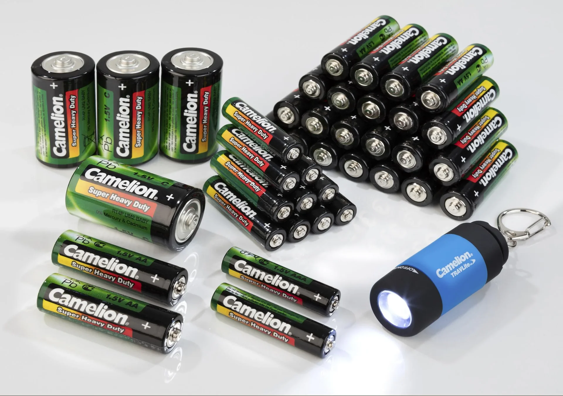 Zink-Kohle Batterie Sparpack 40-teilig mit LED Taschenlampe - 7