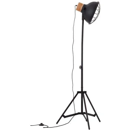 Stehleuchte Emma bundesweit mat Holzschwarz Holzbrun 60W Ø 25 cm - 3