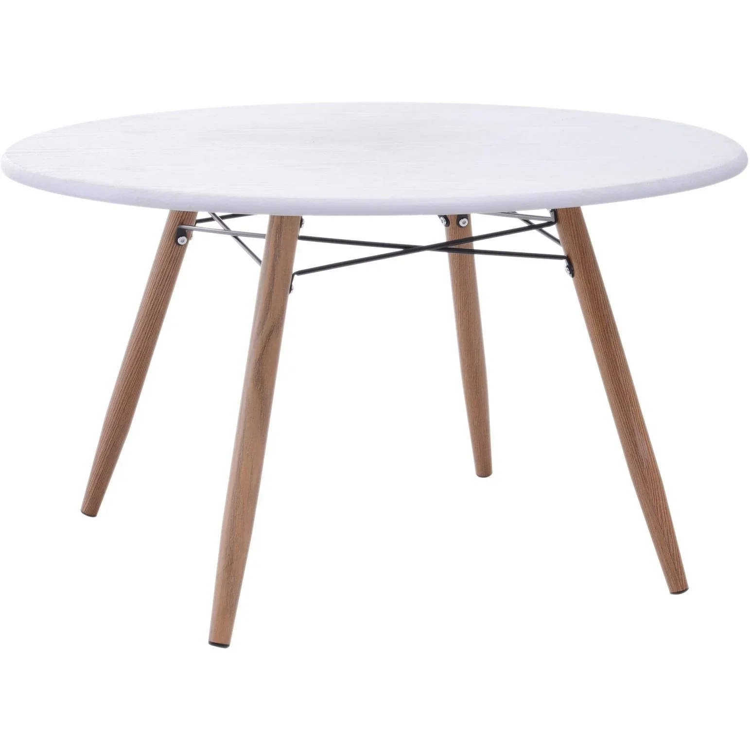 Couchtisch Beistelltisch Kaffeetisch Teetisch Nachttisch rund Holz + Metall Ø80 x H45 cm - 0