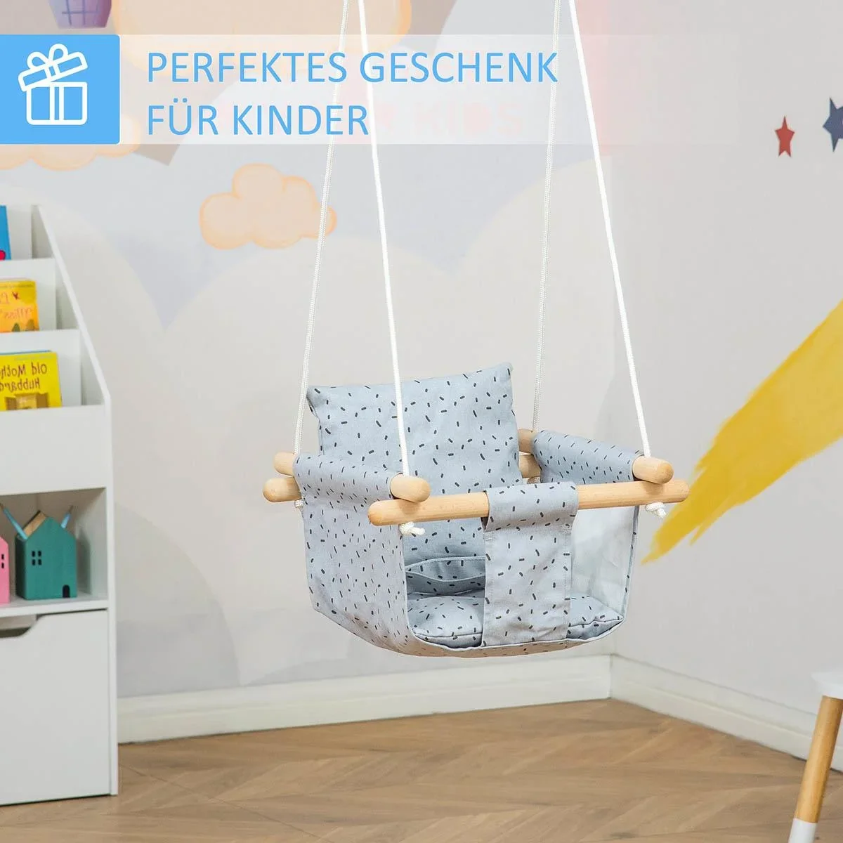 Nachttisch mit Schublade Nachtschrank stapelbar Schubladenschrank Schlafzimmer Nachtkommode Spanplatte Weiß+Natur 50 x 4 - 1