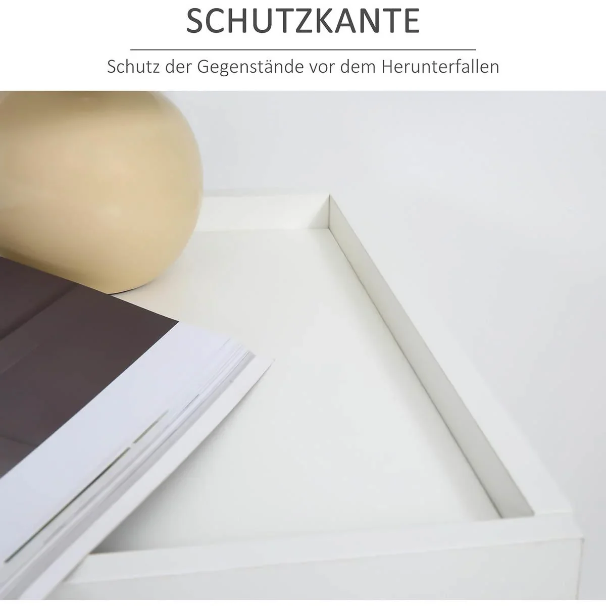 Nachttisch mit Schublade Nachtschrank stapelbar Schubladenschrank Schlafzimmer Nachtkommode Spanplatte Weiß+Natur 50 x 4 - 2