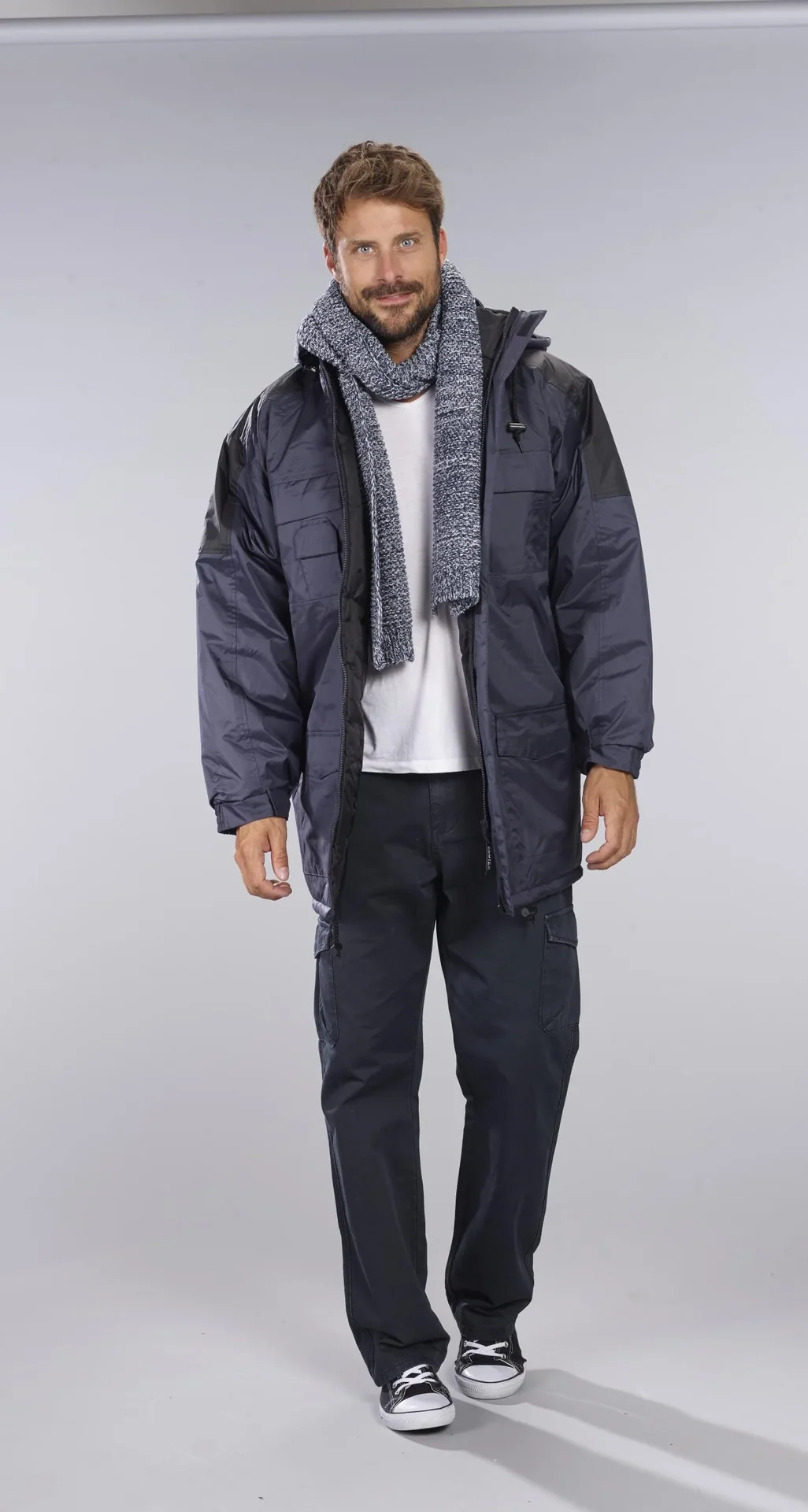 Thermoparka mit Kapuze, Farbe marine/schwarz, Gr. XL - 7