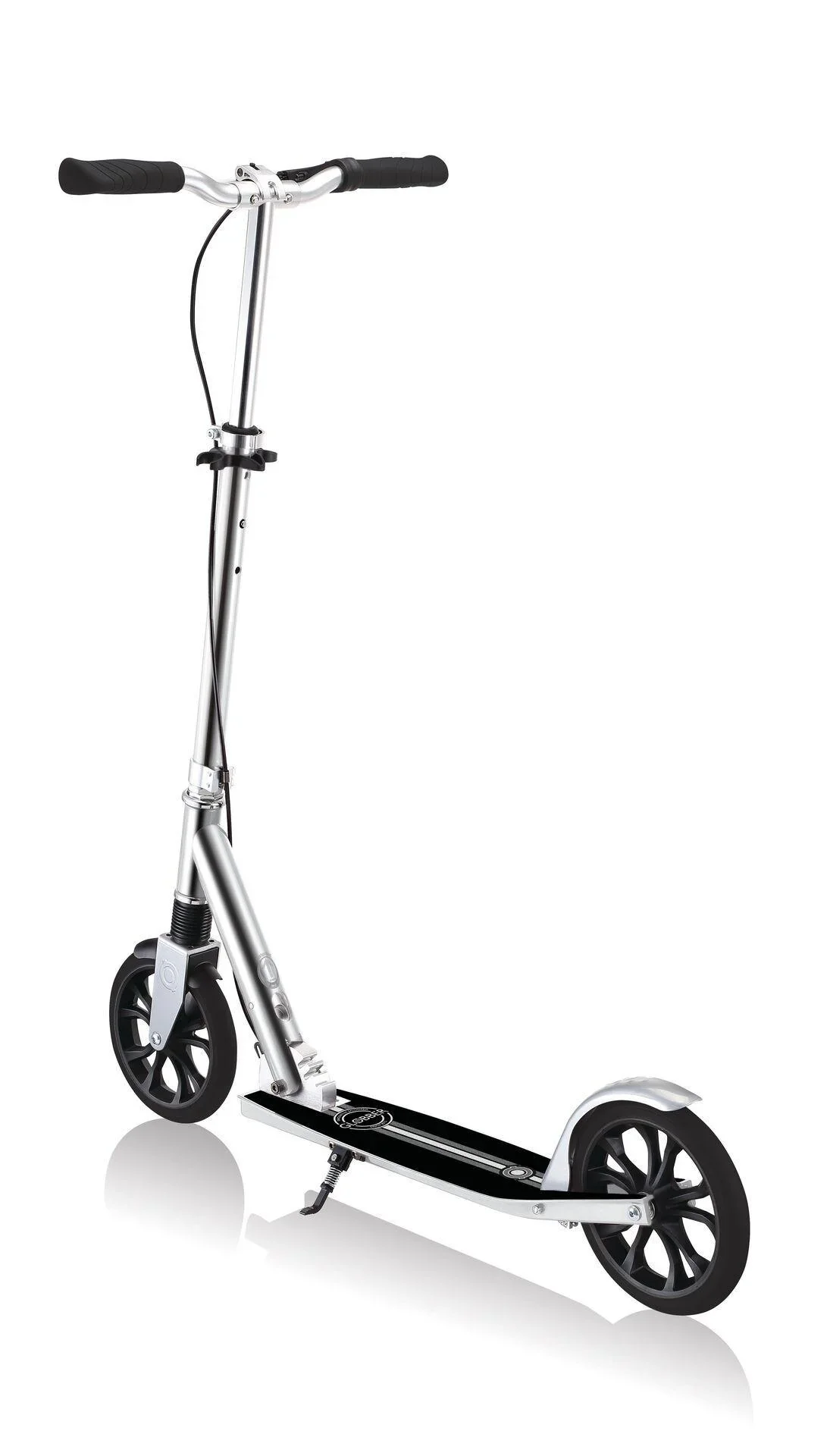 NL 205 Deluxe Tretroller, 205 mm, ABEC 7, Handbremse, höhenverstellbar, Frontfederung, Klappmechanismus, silber - 4