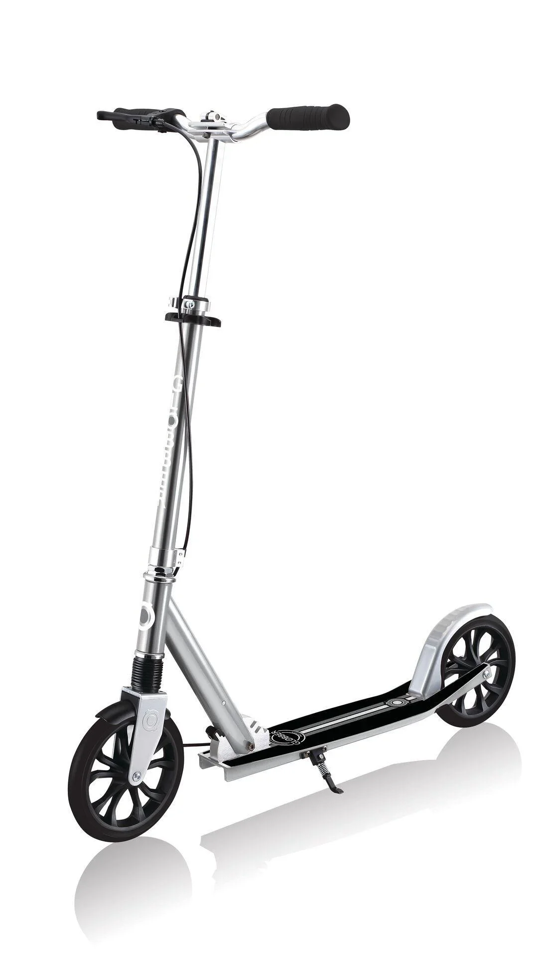 NL 205 Deluxe Tretroller, 205 mm, ABEC 7, Handbremse, höhenverstellbar, Frontfederung, Klappmechanismus, silber - 5