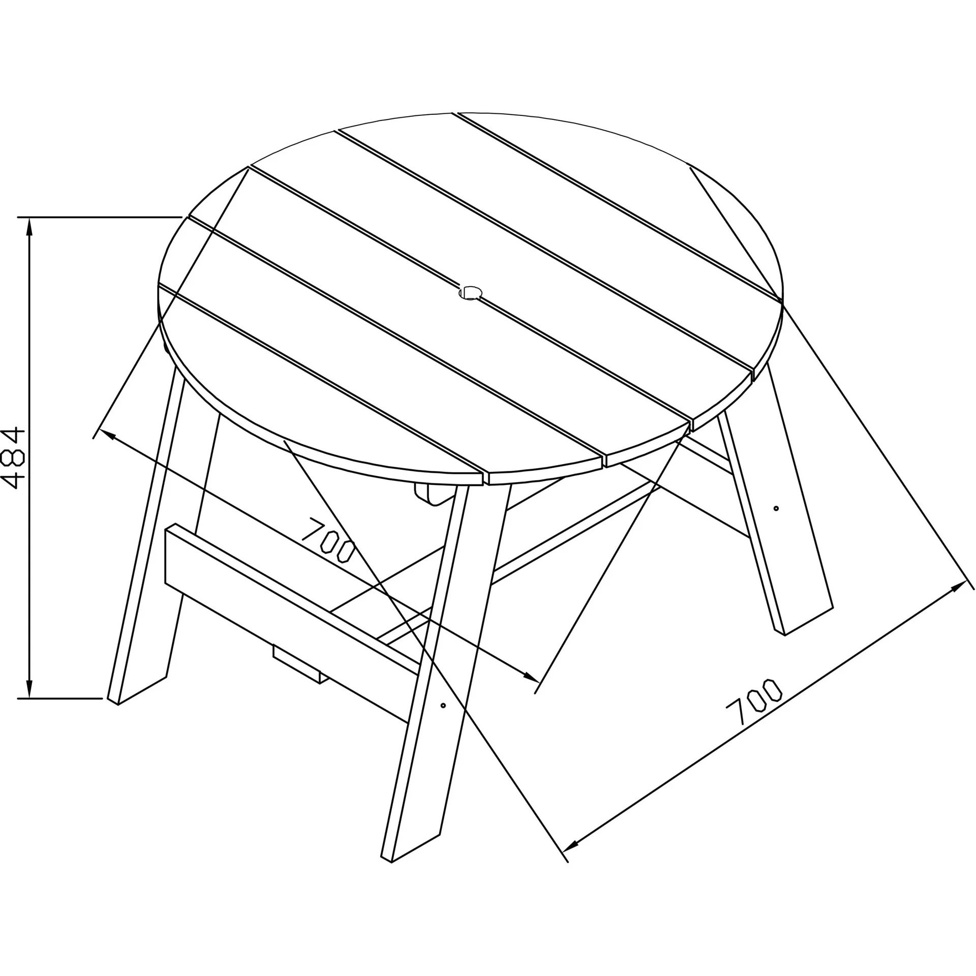 3-teiliges Picknick-Set Rund Grau/weiß - 8