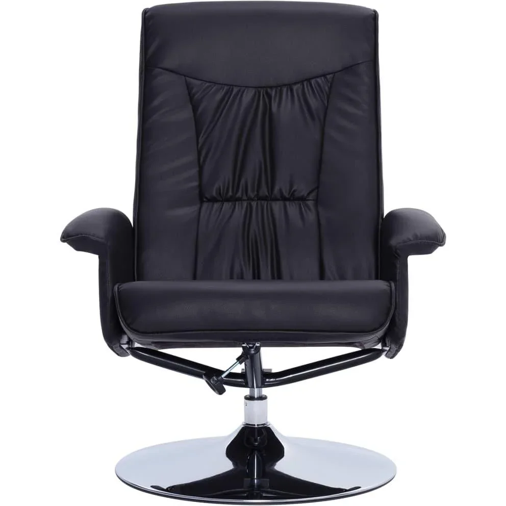 Massagesessel verstellbar mit Fußhocker Kunstleder schwarz - 1