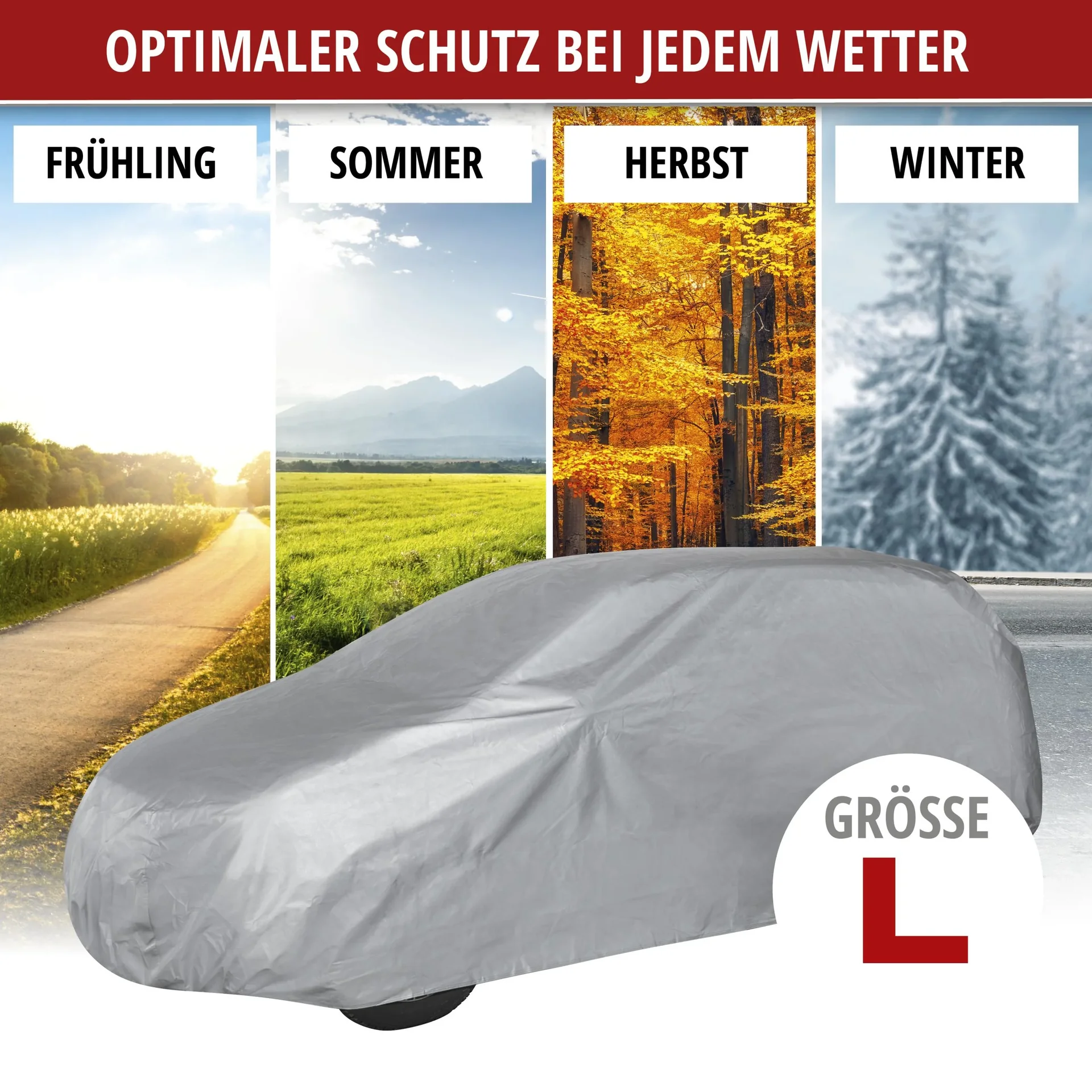 All Weather light SUV - Größe L - 490 x 185 x 145 cm - PEVA - grau - 3