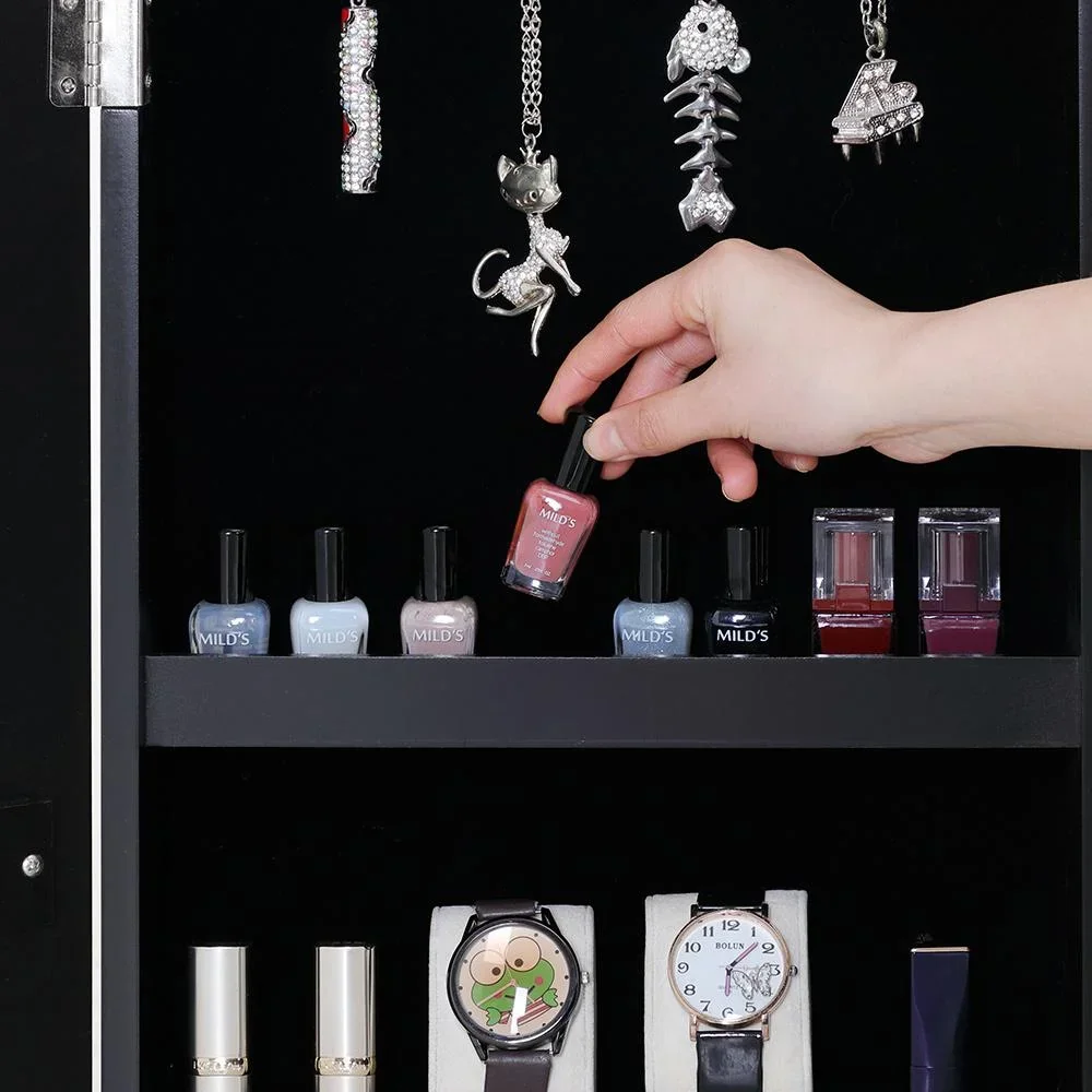 Schmuckschrank schwarz 31,5x9x110cm hängend - 0