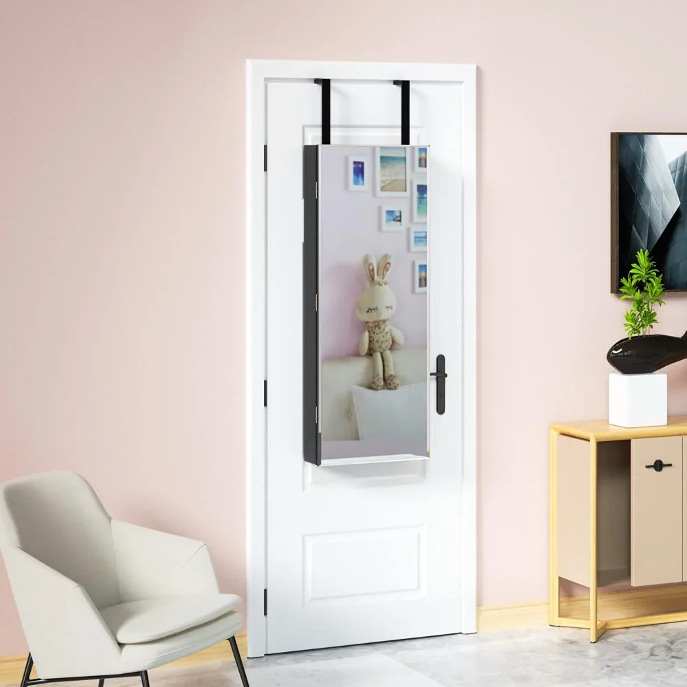 Schmuckschrank schwarz 31,5x9x110cm hängend - 9