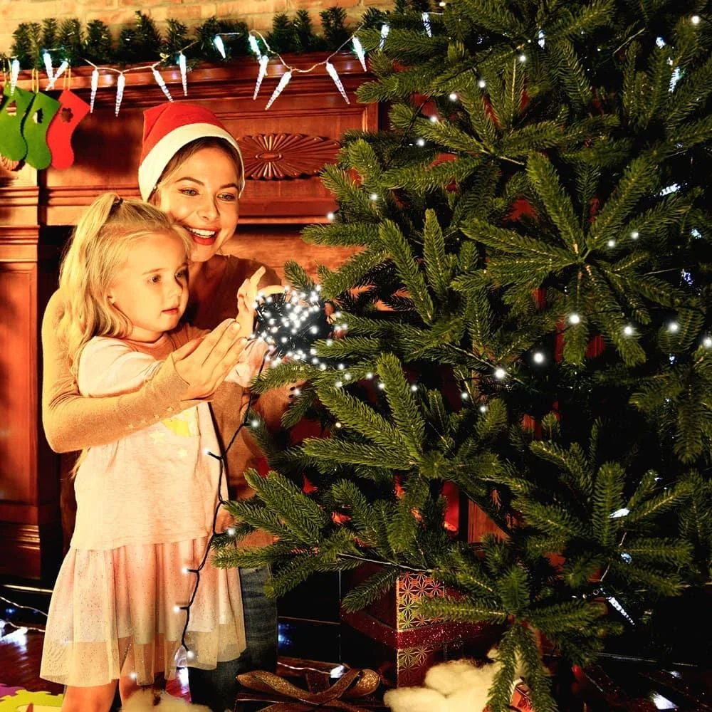 Weihnachtsbeleuchtung - 11,5 m - 160 Leds - Kaltweiß - Mit Zeitschaltuhr - Für den Innen- und Außenbereich - 1
