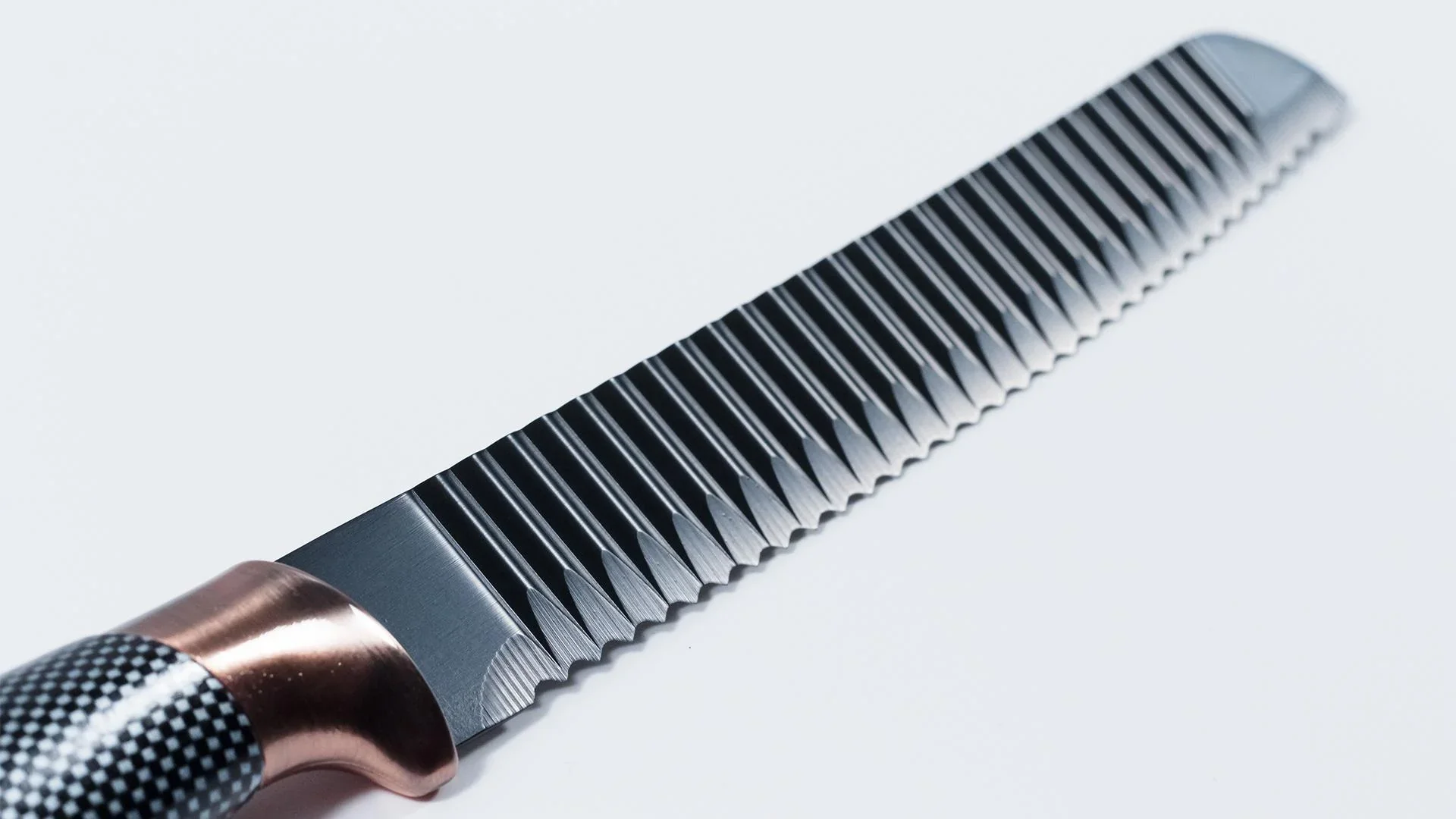 Messer-Set mit Messerblock, in Carbon-Optik, Schwarz/ Roségoldfarben, 6-teilig - 2