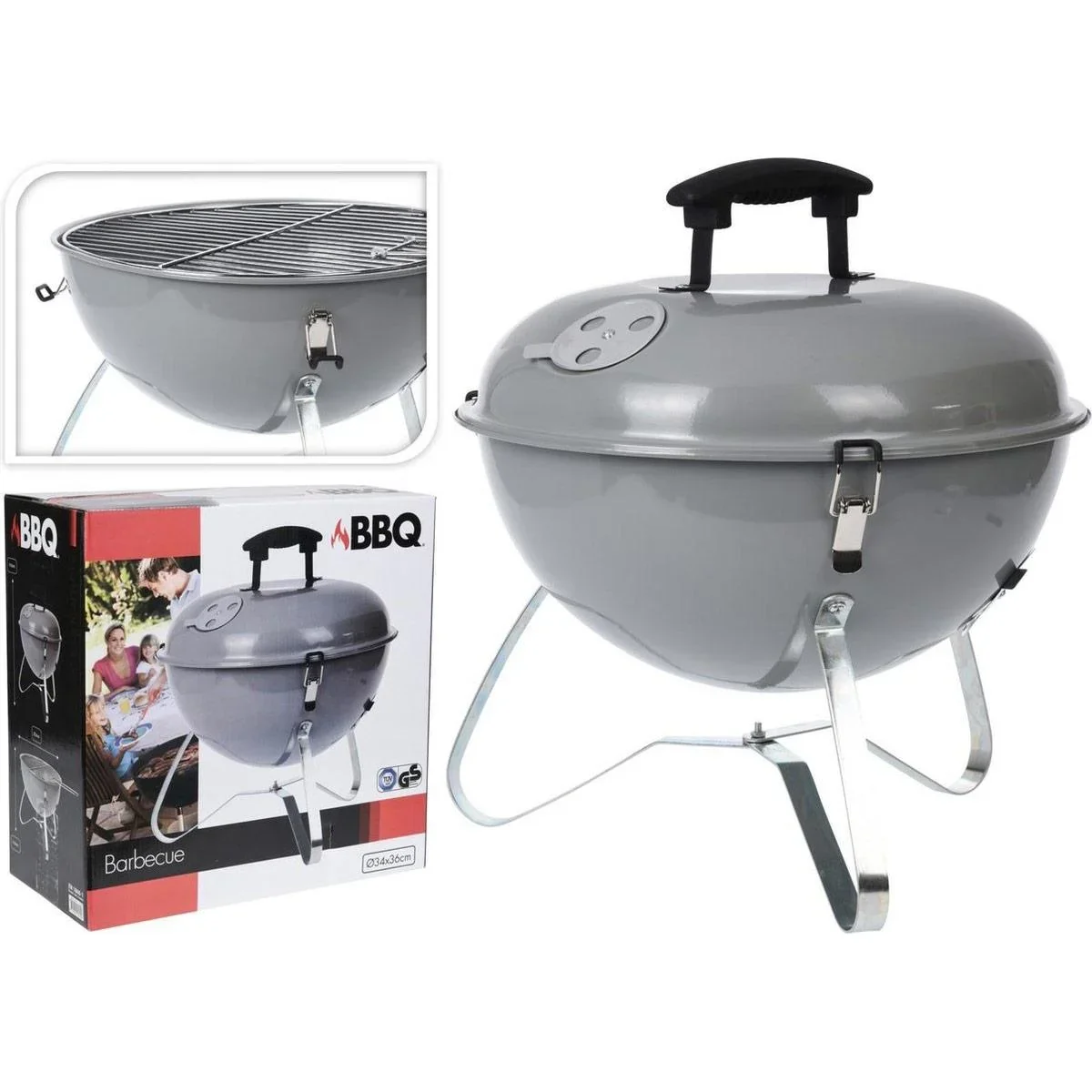 BBQ Classics Tragbarer Holzkohlegrill mit Deckel - 1