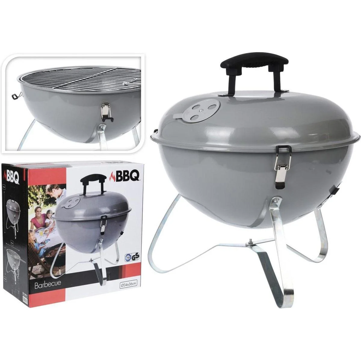 BBQ Classics Tragbarer Holzkohlegrill mit Deckel - 1