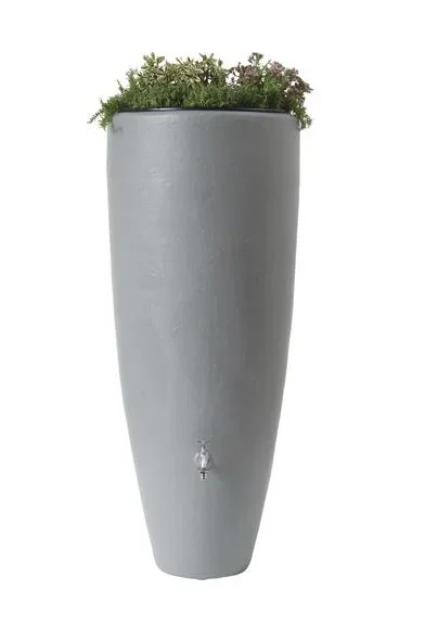 2 in 1 Regentonne, Wasserbehälter, Zinkgrau, 300 Liter - 4