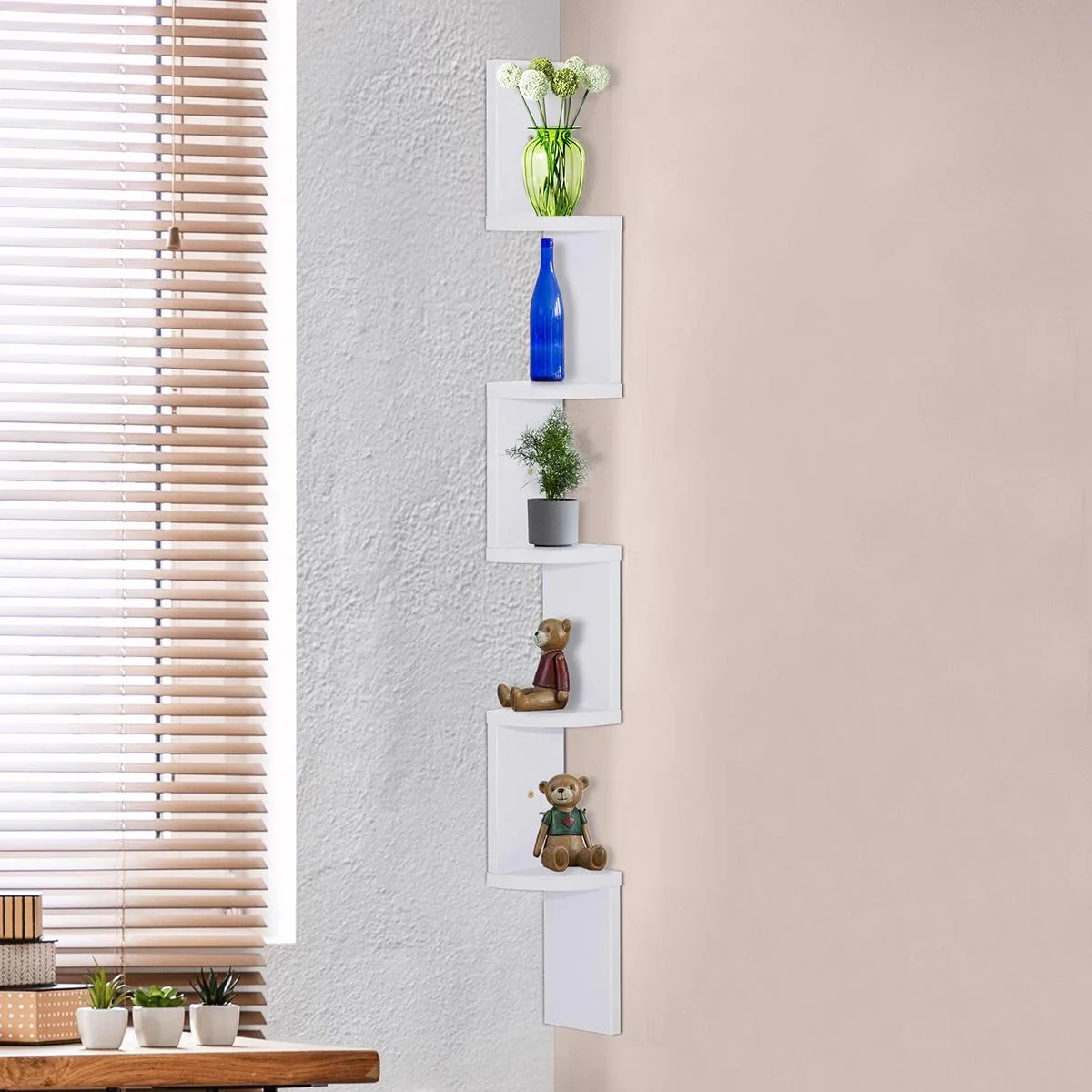 Eckregal mit 5 Ablagefächer - 5