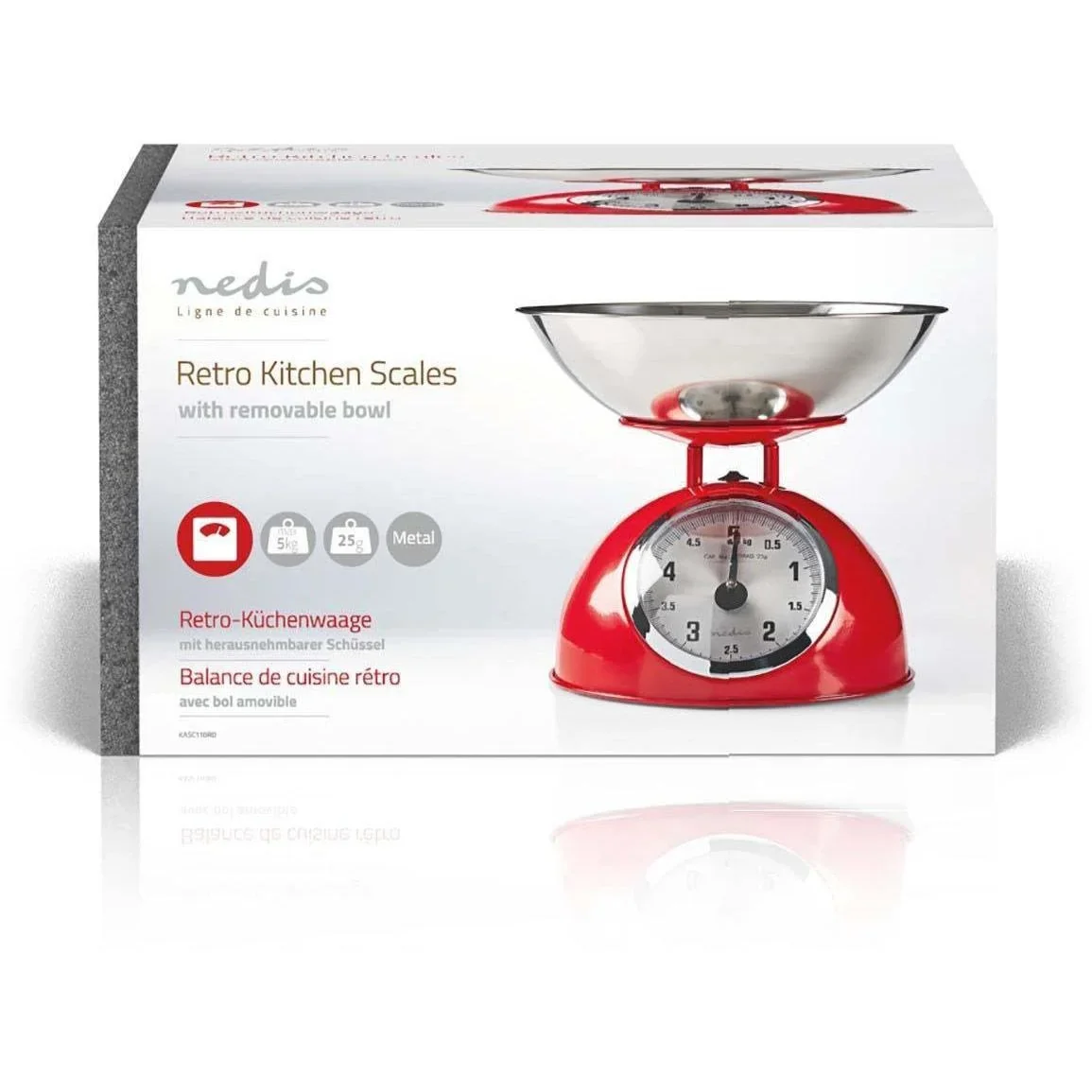 Nedis Retro-Küchenwaage - Analog - Metall - Rot - 1