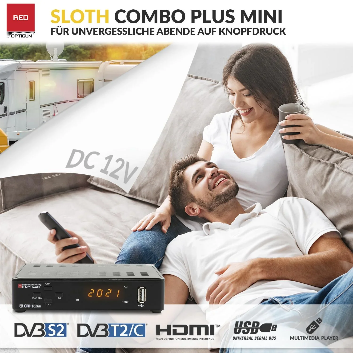 Receiver Sloth Combo plus mini DVB-S2/T2/C - 0