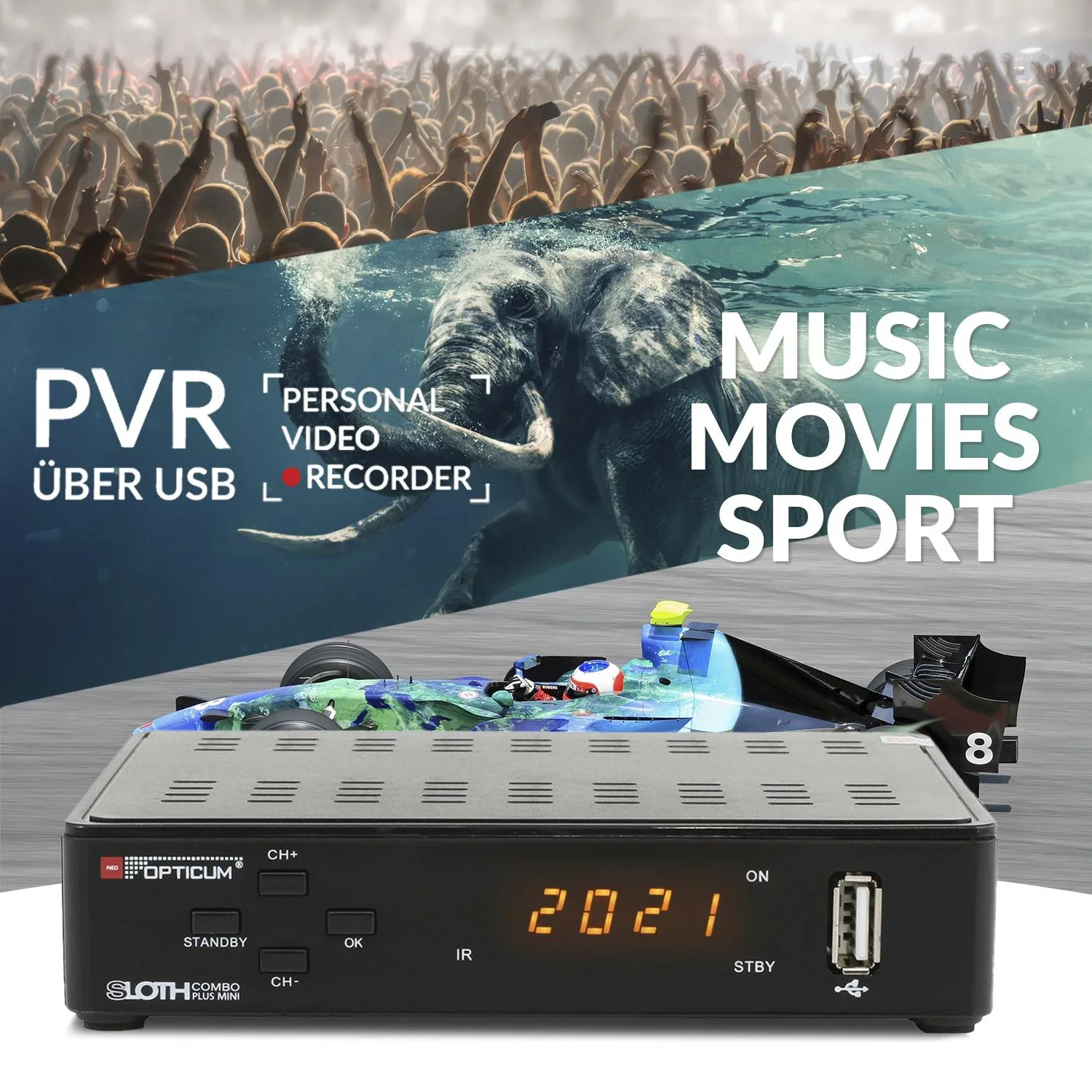 Receiver Sloth Combo plus mini DVB-S2/T2/C - 3