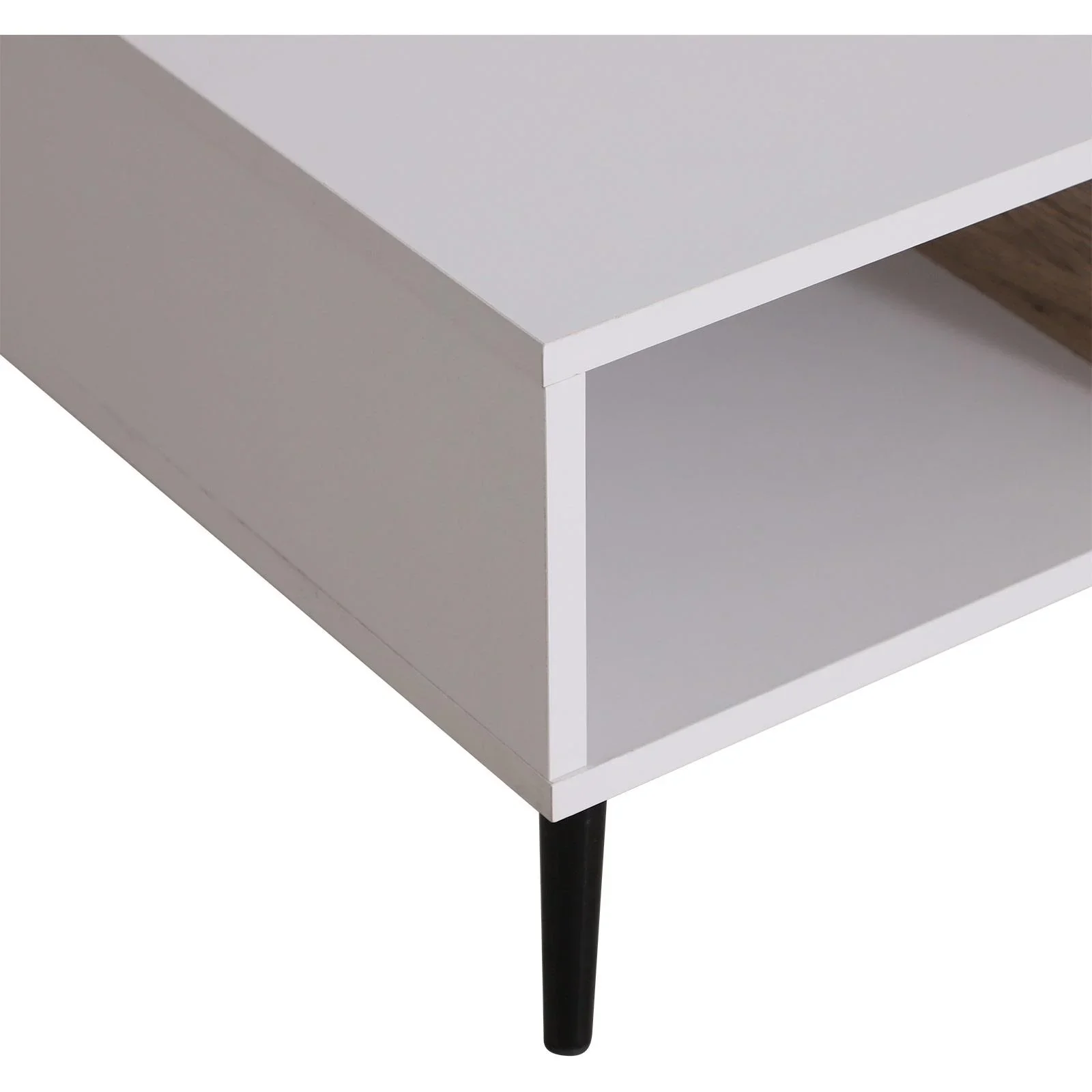 Couchtisch Beistelltisch Sofatisch Fernsehtisch Kaffeetisch 1 x Schublade 3 x Ablage Holz 110 x 60 x 30 cm - 2