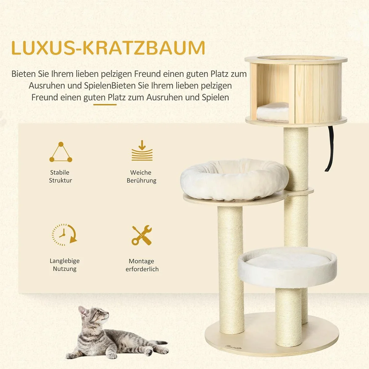 Strandkorb Volllieger Gartenliege Getrankehaltern PE Rattan Hellgrau 118 x 79 x 50 cm - 1