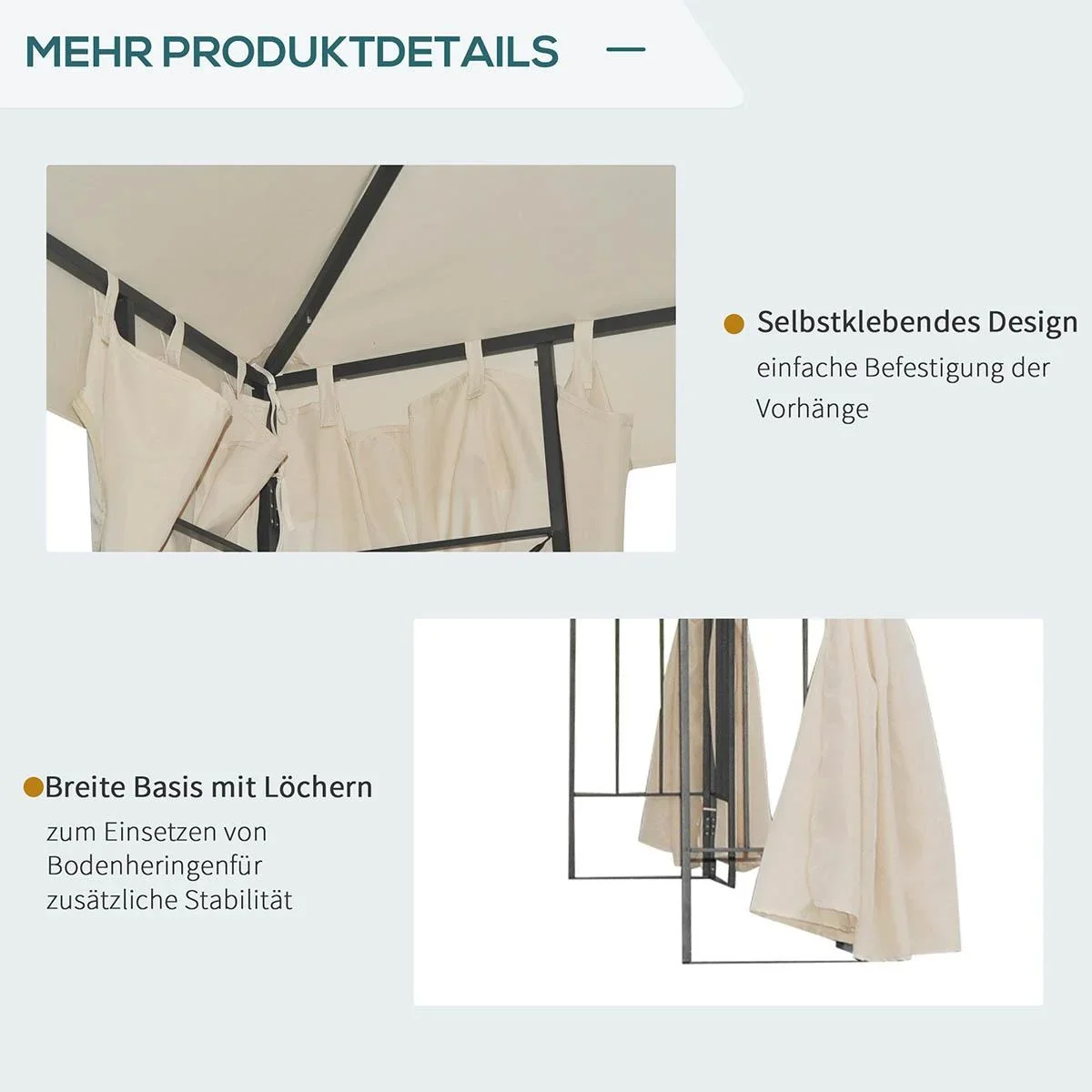 Gartenpavillon Pavillon ca. 3 x 3 m Doppeldach Partyzelt Festzelt 4 x Doppel-Seitenteile wasserdicht UV-Schutz Metall Po - 0