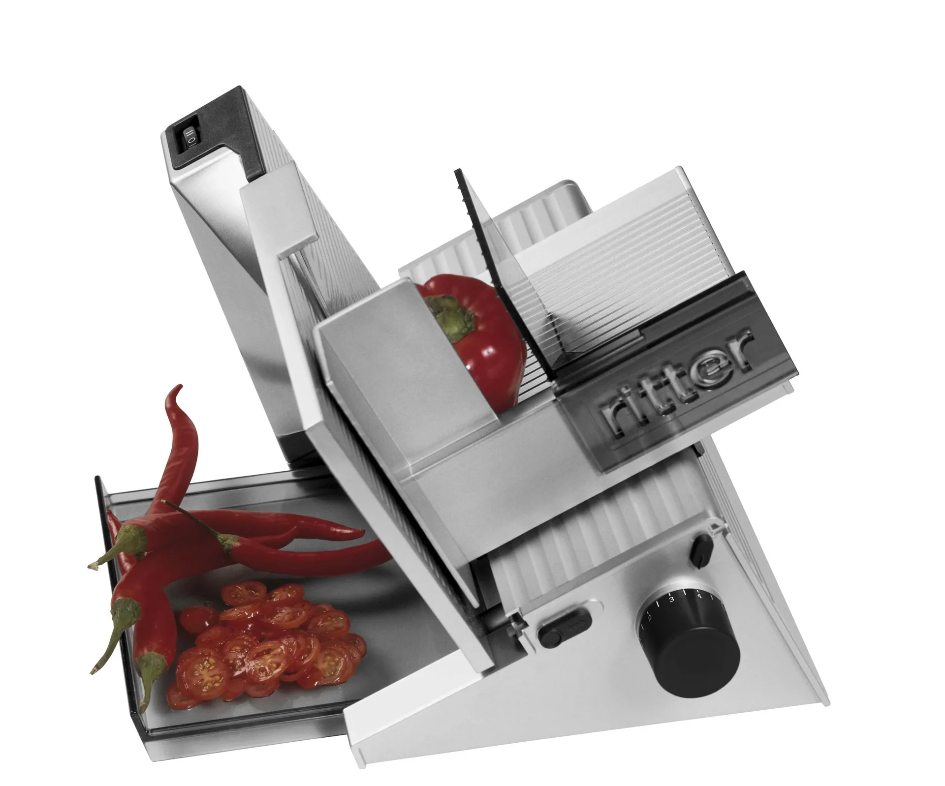 Elektrischer Vollmetall Allesschneider contura 3, schräggestellt - 7