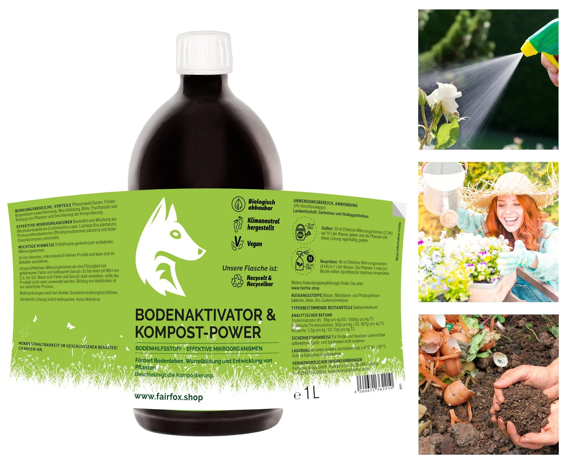 Fermentations-Set, Bodenaktivator & Kompost-Power, 1 Liter und Trocken-Ferment, 1 kg - 2