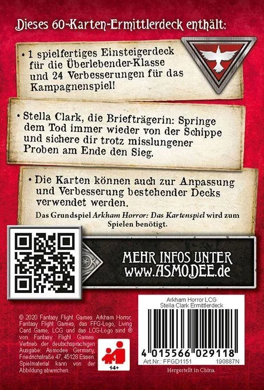 Arkham Horror Das Kartenspiel - Stella Clark ( Ermittler Deck ) - 0