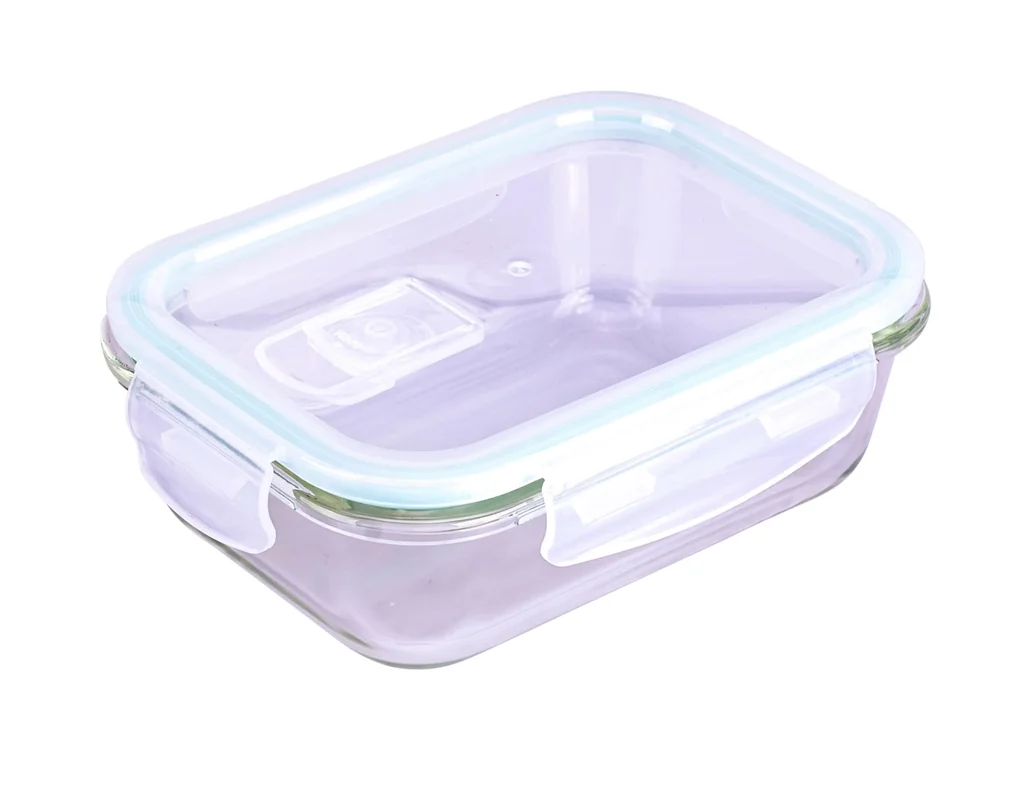 Glasfrischhaltedose mit Mikrowellendeckel rechteckig 1000 ml - 0