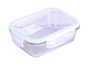 Glasfrischhaltedose mit Mikrowellendeckel rechteckig 1000 ml - 0