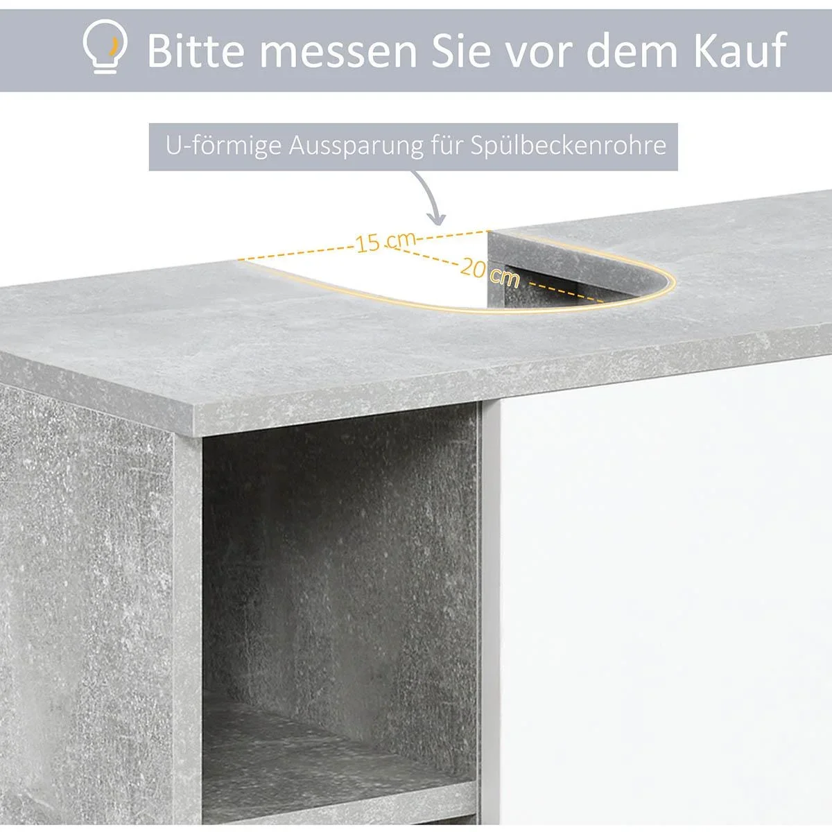 Unterschrank für Waschbecken 60 cm x 30 cm x 68 cm - 1