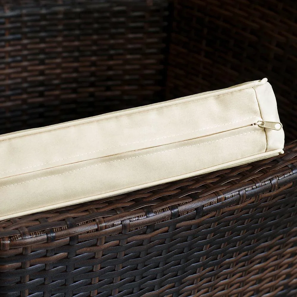 Gartengarnitur 13-teilige stapelbare Polyrattan-Stuhlgarnitur Bali braun - 1