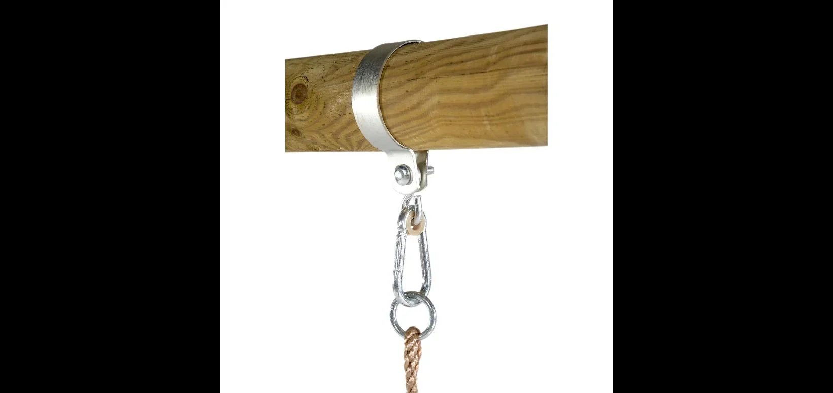 Holz Schaukelset Giant Baboon, Outdoor-Schaukelset für Kinder, Doppelschaukel, Kletterseil, Rutsche, natur - 5