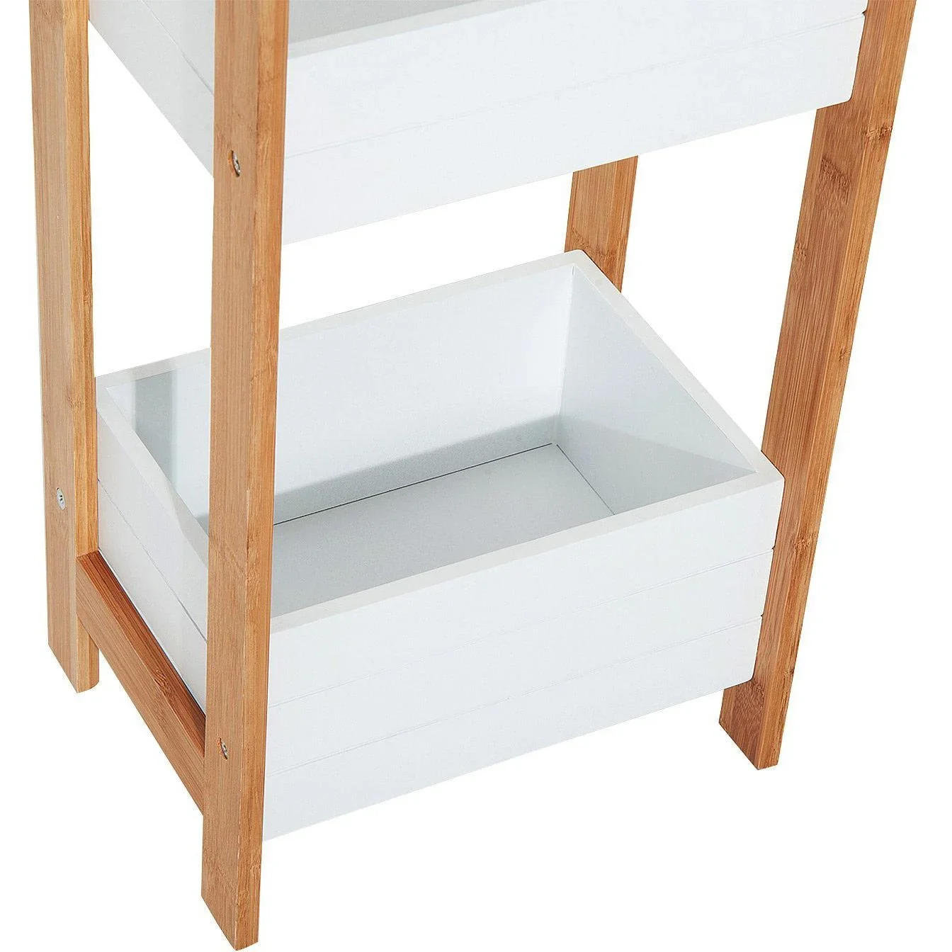 Badregal Standregal Holzregal 3 Staufächer Weiß - 2