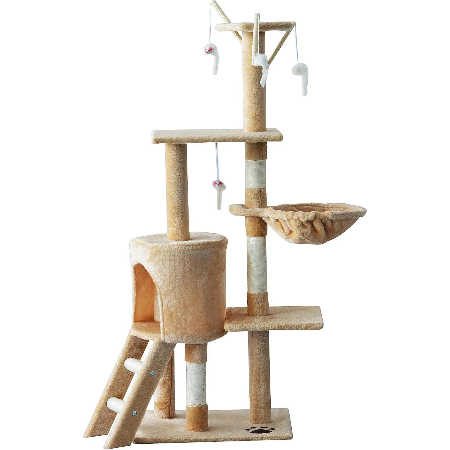 Katzenbaum Kratzbaum Katzenkratzbaum Kletterbaum 4 Spielzeug Beige - 3